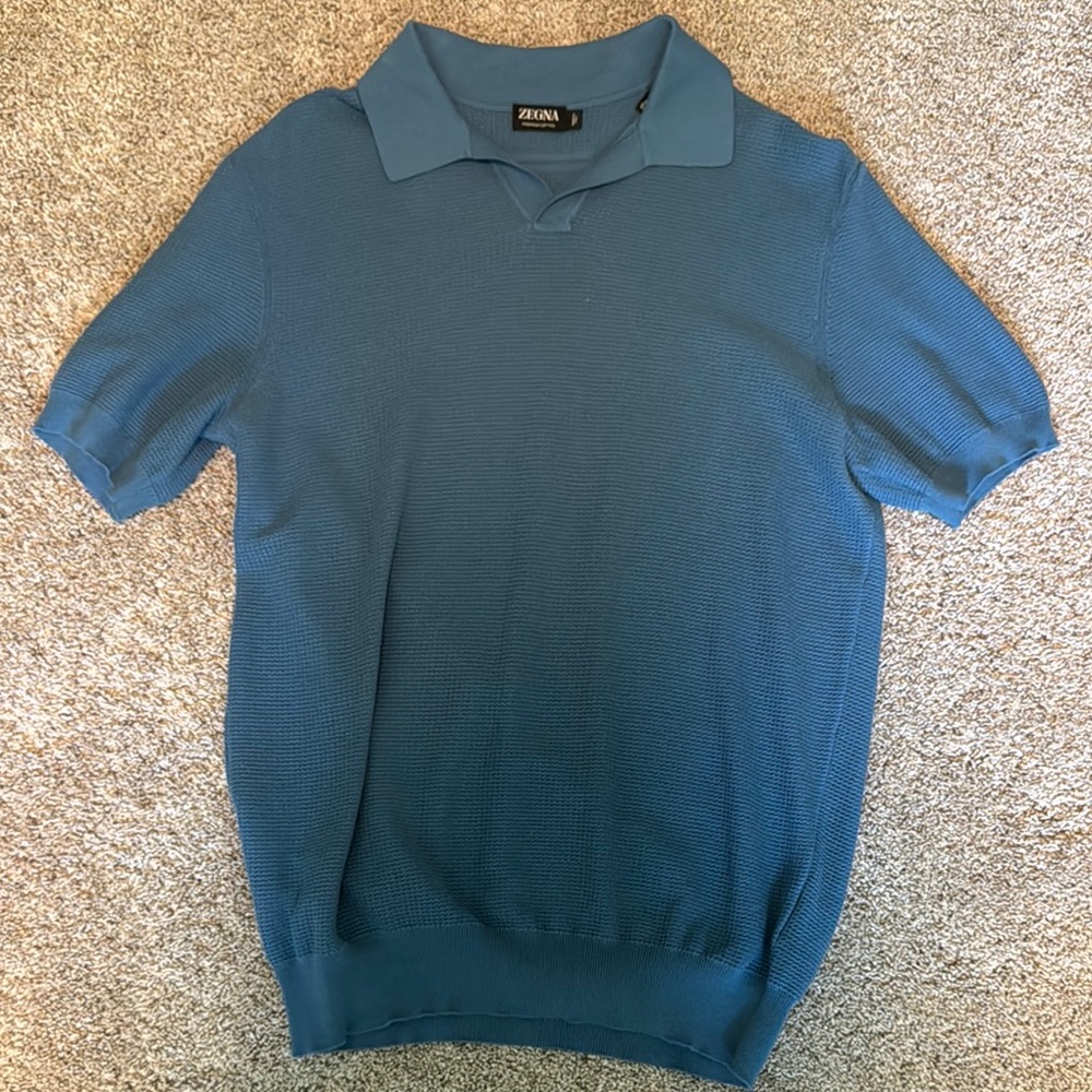 Zegna Premium Cotton Polo Sweater
